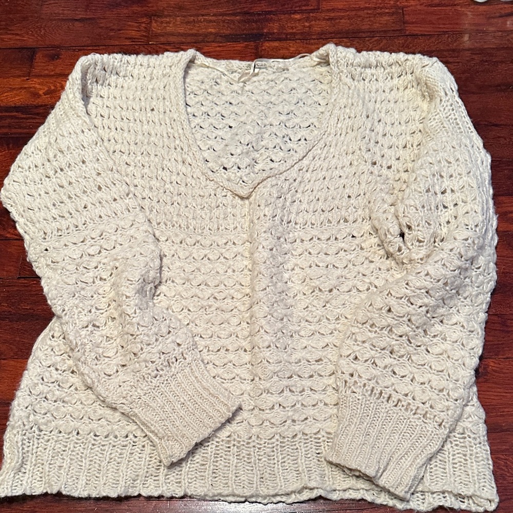 Free People Cream Knit Sweater - Picture 2 of 5